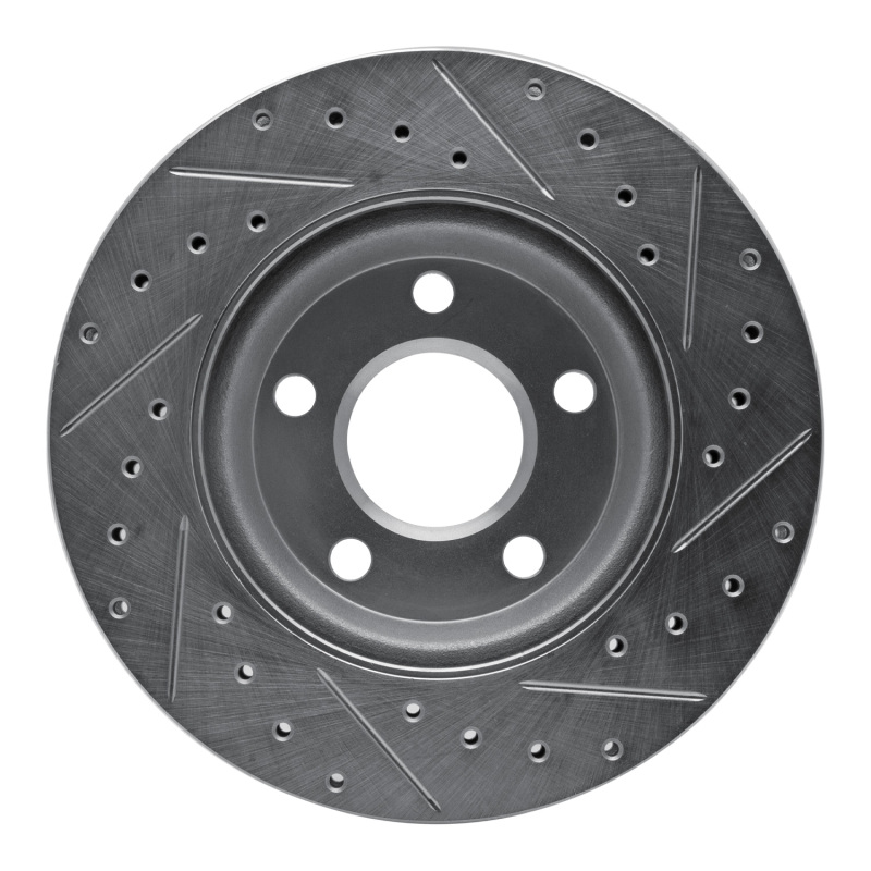 Buick Allure Brake Rotor (1) - Front Left - R1 Concepts - Drilled & Slotted - Silver - `04-`09